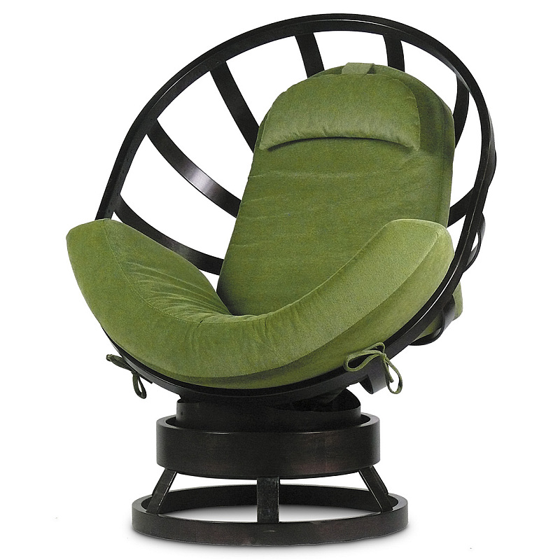 Кресло-качалка ЧЕЛСИ венге с подушкой Green